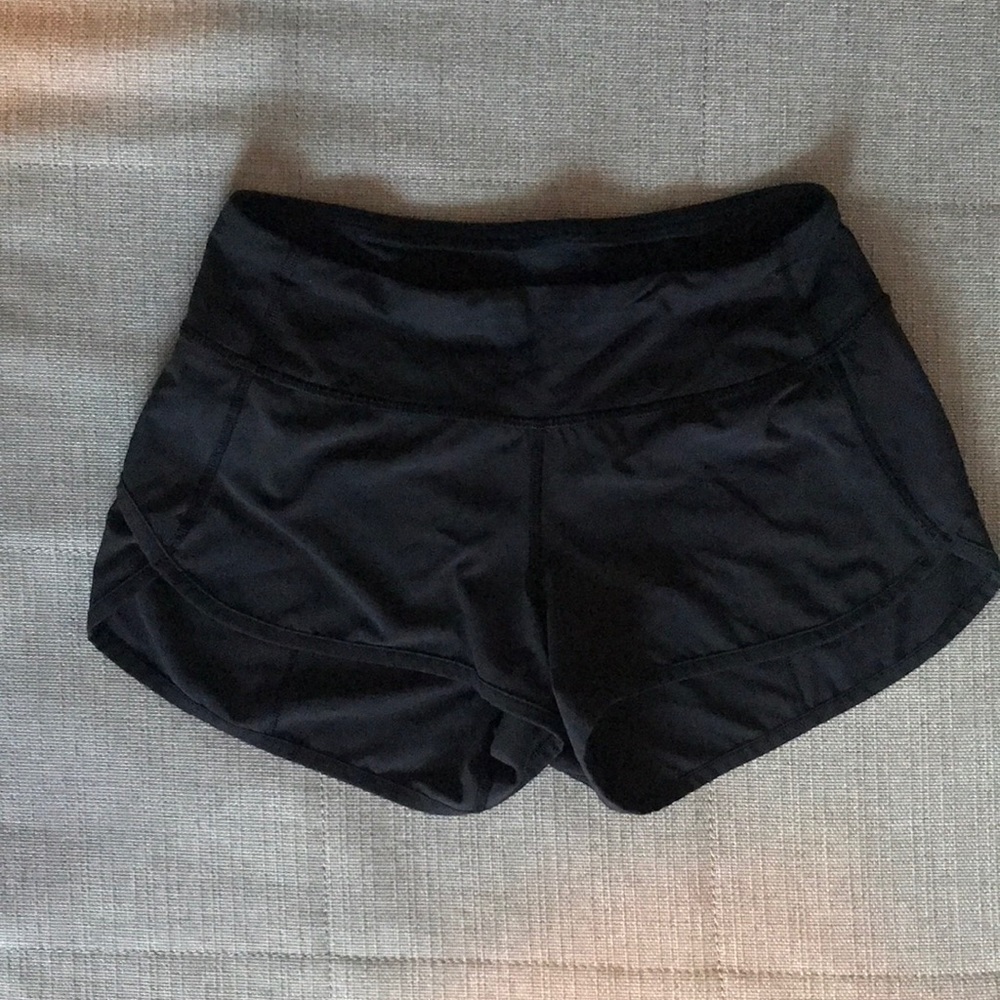 Black Lulu running shorts